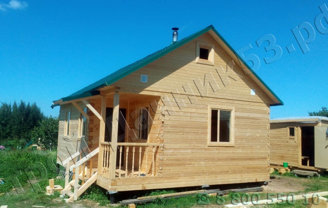3 Брусовые дома 8×8 и 6×8 м, Тверская область, Бельский район, деревня Петрушино (9)